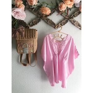 New Seaside Sweetie Flowy Boho Crochet Trim Swim Coverup Dress